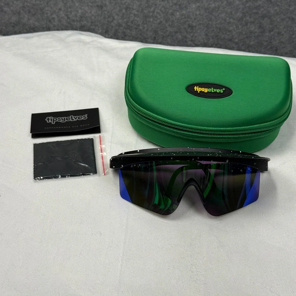 Tipsy Elves Major Lazer‎ Visor Sunglasses Black Splatter Mirrored TE-SSG593 NEW